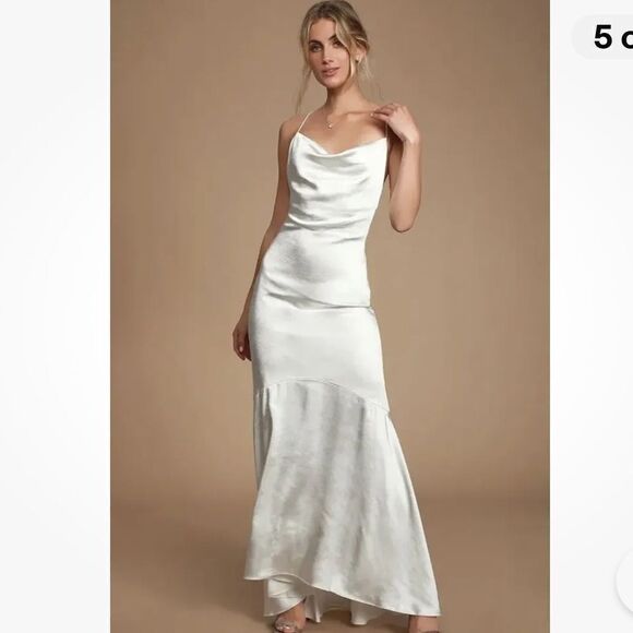 NWT ELLIATT Aisle Dress Satin White Maxi XS - Picture 16 of 16